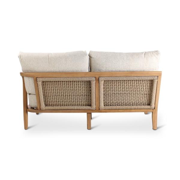ANAIS seat right teak naturel, beige weaving, incl cushions cream
