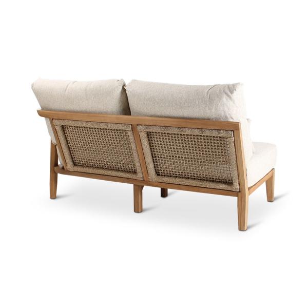 ANAIS seat right teak naturel, beige weaving, incl cushions cream