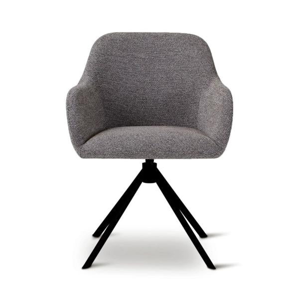 LYS rotating armchair dark grey, anthracite metal legs