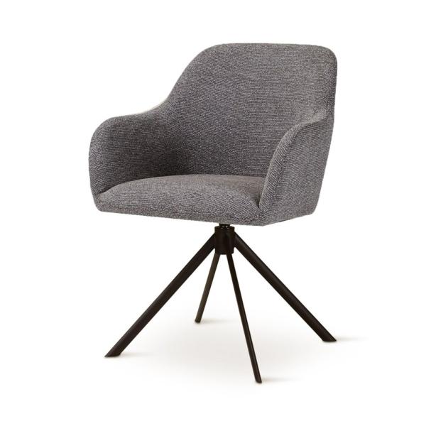 LYS rotating armchair dark grey, anthracite metal legs