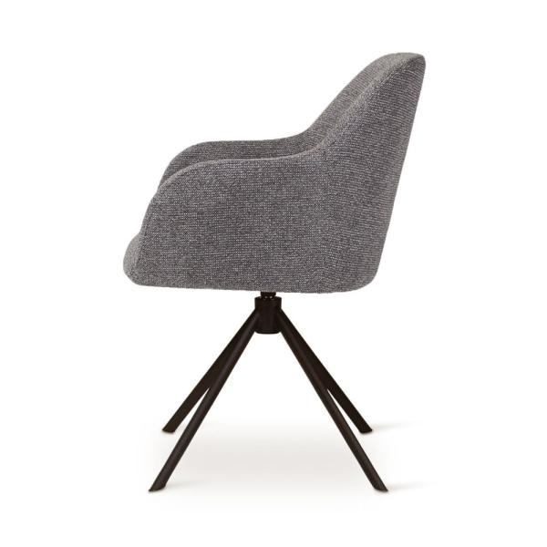 LYS rotating armchair dark grey, anthracite metal legs