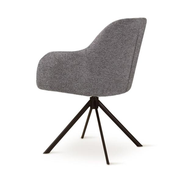 LYS rotating armchair dark grey, anthracite metal legs