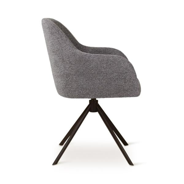 LYS rotating armchair dark grey, anthracite metal legs
