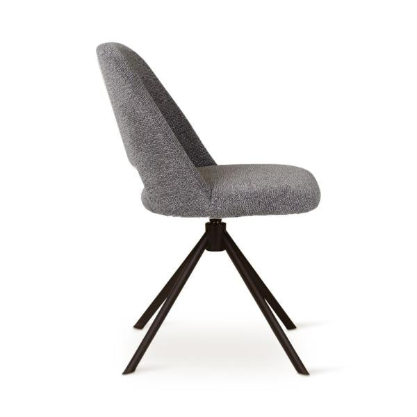 OMIS rotating chair dark grey, anthracite metal legs