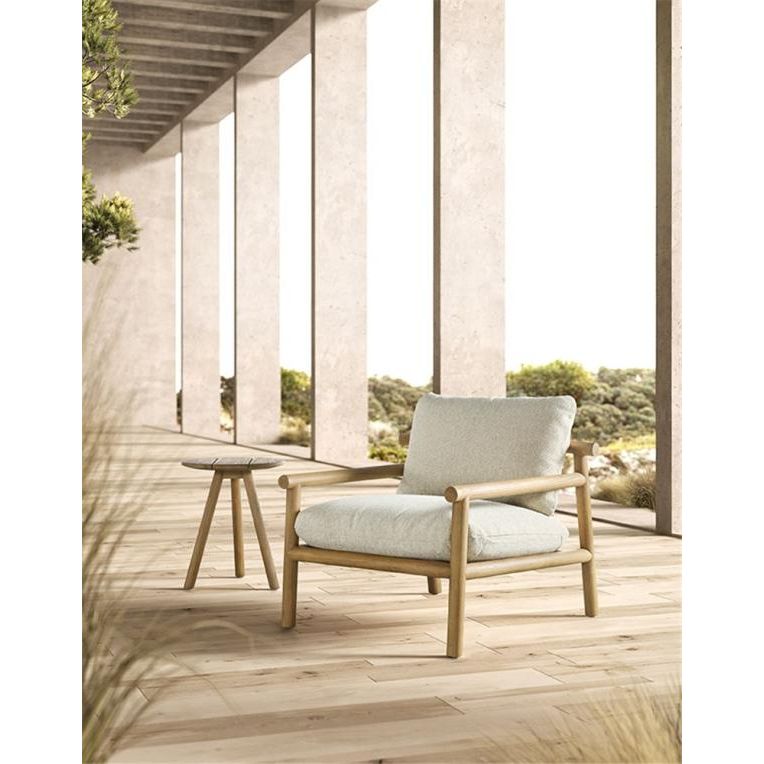 KURO lounge chair teak naturel incl cushions cream