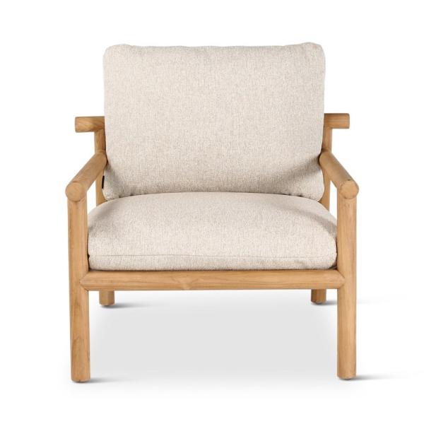 KURO lounge chair teak naturel incl cushions cream