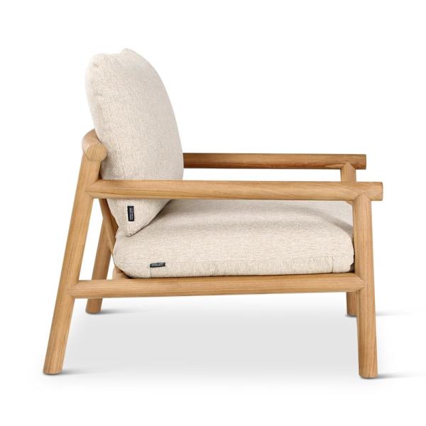 KURO lounge chair teak naturel incl cushions cream