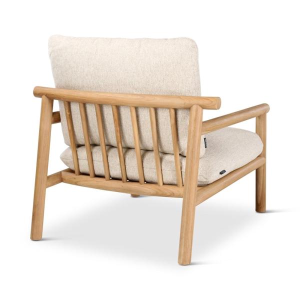 KURO lounge chair teak naturel incl cushions cream