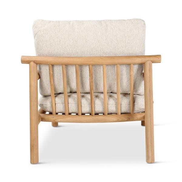 KURO lounge chair teak naturel incl cushions cream