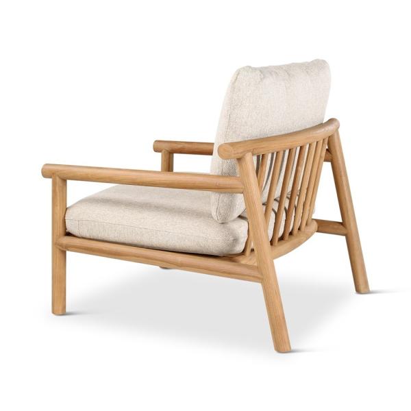 KURO lounge chair teak naturel incl cushions cream
