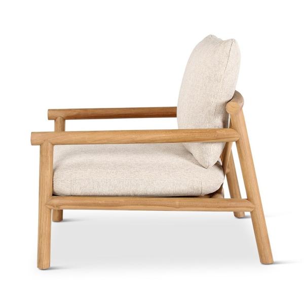 KURO lounge chair teak naturel incl cushions cream