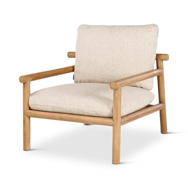 KURO lounge chair teak naturel incl cushions cream
