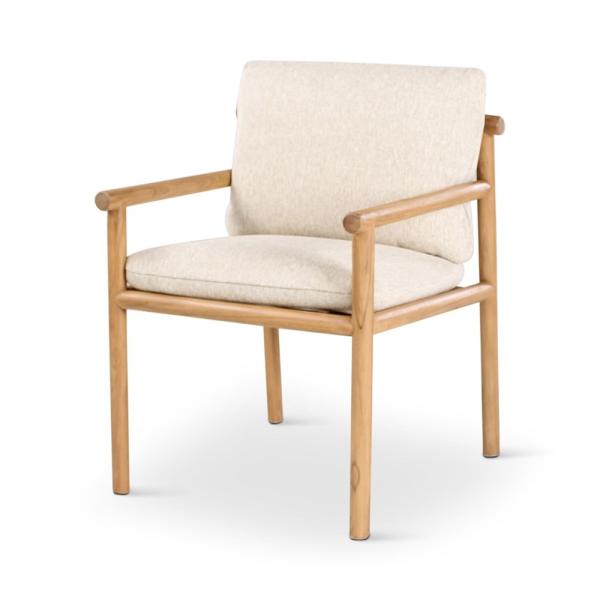 KURO armchair teak naturel incl cushions cream