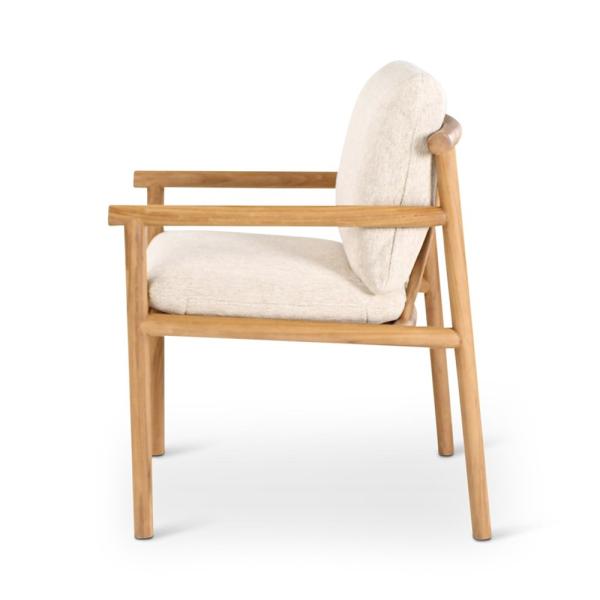 KURO armchair teak naturel incl cushions cream