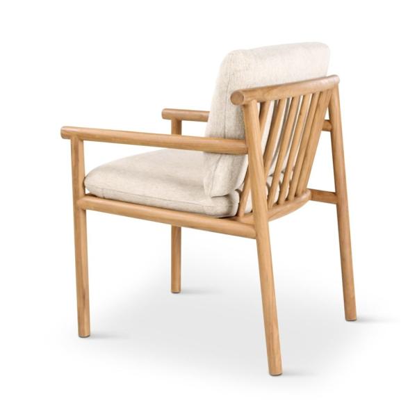KURO armchair teak naturel incl cushions cream