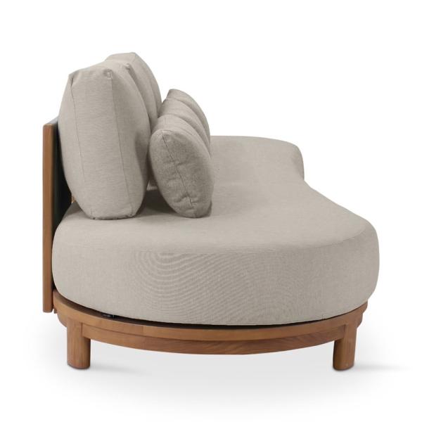 AMBON 3-seat teak naturel, naturel weaving incl cushions cream