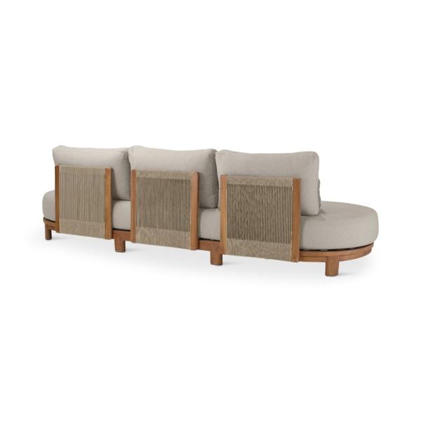 AMBON 3-seat teak naturel, naturel weaving incl cushions cream