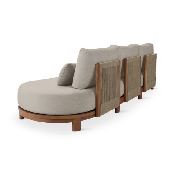 AMBON 3-seat teak naturel, naturel weaving incl cushions cream