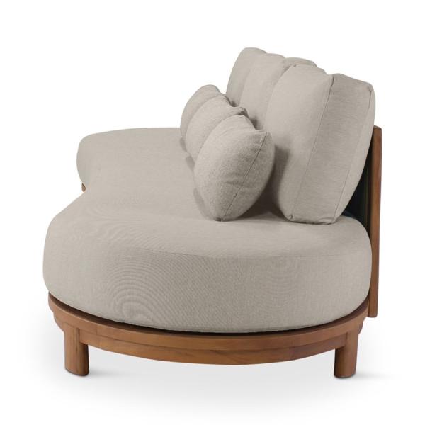 AMBON 3-seat teak naturel, naturel weaving incl cushions cream