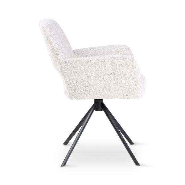MILOU rotating armchair bisque, anthracite metal legs