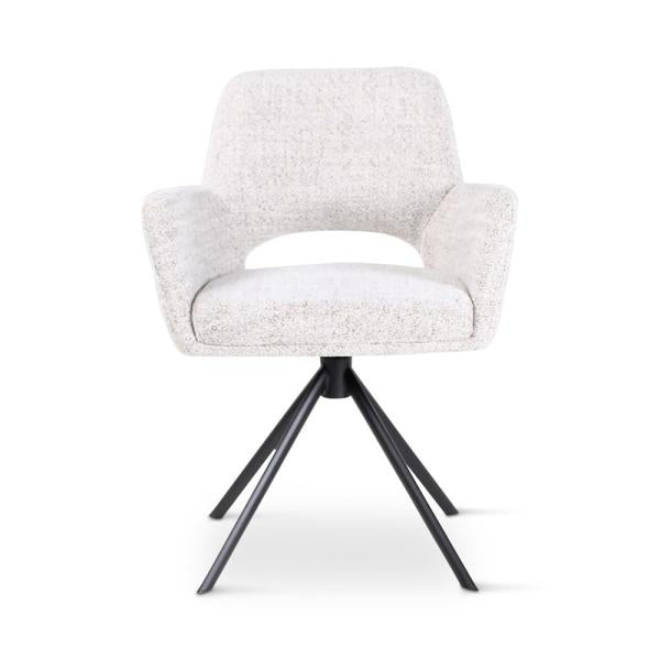 MILOU rotating armchair bisque, anthracite metal legs