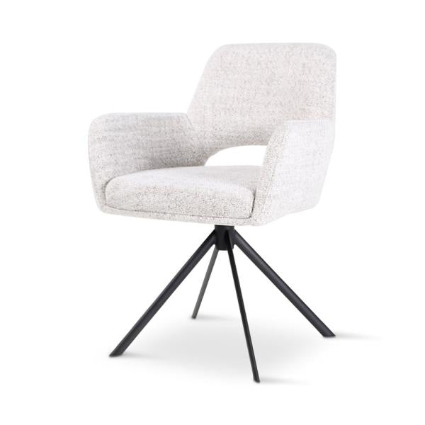 MILOU rotating armchair bisque, anthracite metal legs