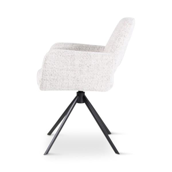 MILOU rotating armchair bisque, anthracite metal legs