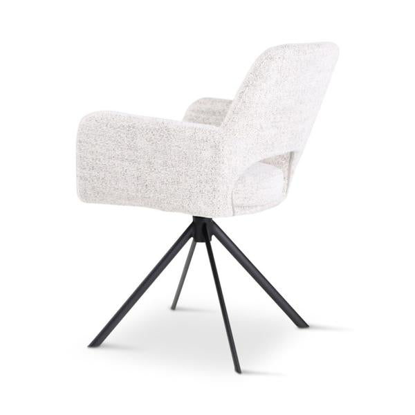 MILOU rotating armchair bisque, anthracite metal legs