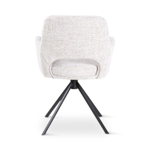 MILOU rotating armchair bisque, anthracite metal legs