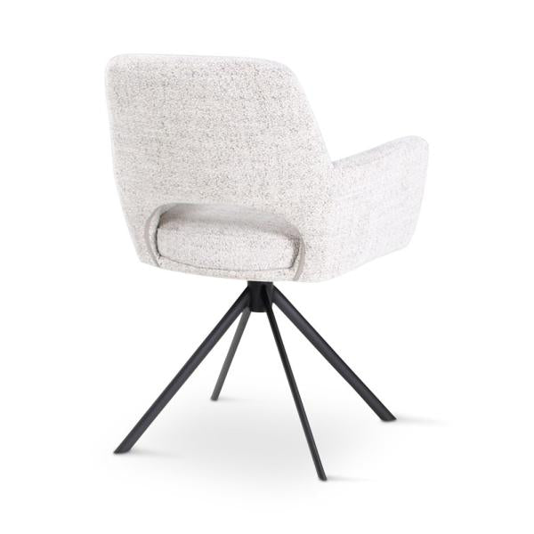 MILOU rotating armchair bisque, anthracite metal legs