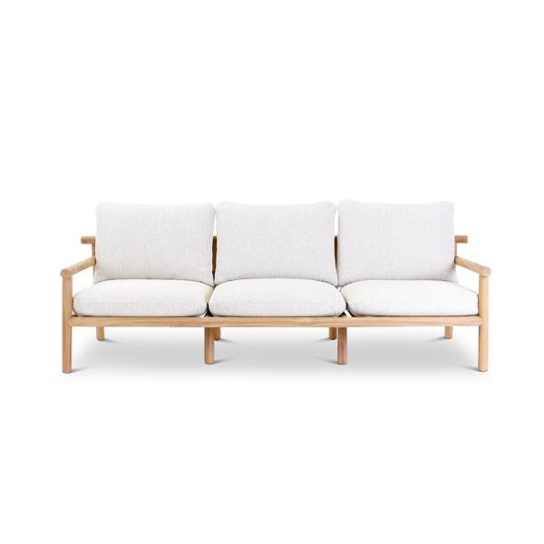 KURO 3-seater teak naturel incl cushions cream