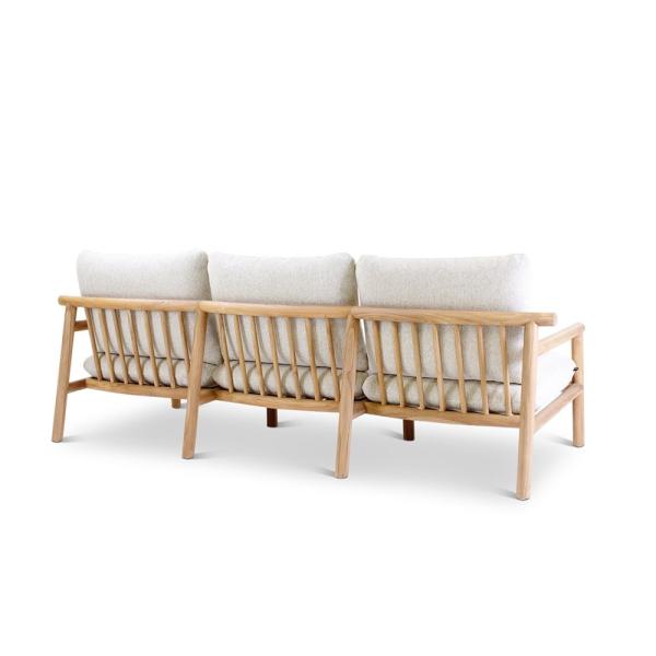KURO 3-seater teak naturel incl cushions cream
