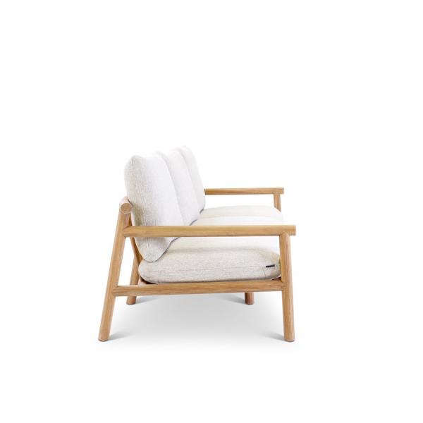KURO 3-seater teak naturel incl cushions cream