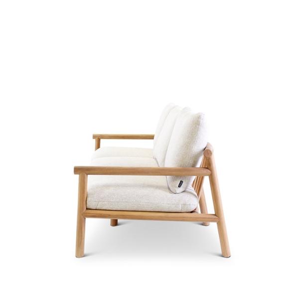 KURO 3-seater teak naturel incl cushions cream