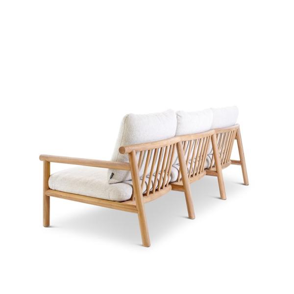 KURO 3-seater teak naturel incl cushions cream