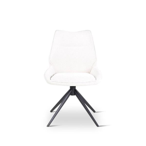 CECILIA rotating chair naturel, anthracite metal legs