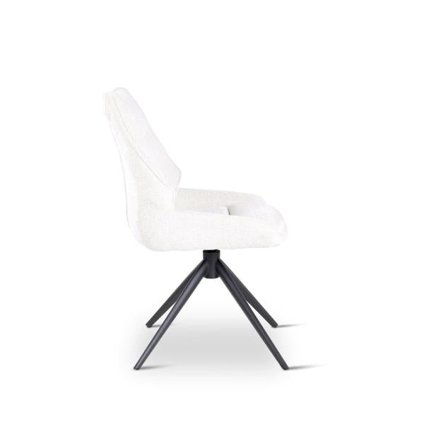 CECILIA rotating chair naturel, anthracite metal legs