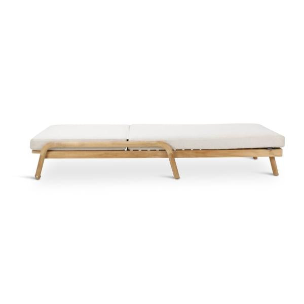 BORAS sunlounger teak natural incl cushion clay