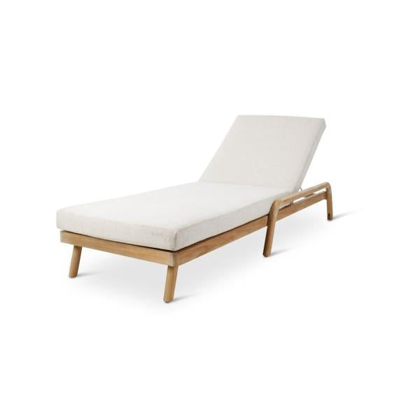 BORAS sunlounger teak natural incl cushion clay