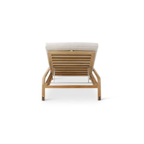 BORAS sunlounger teak natural incl cushion clay