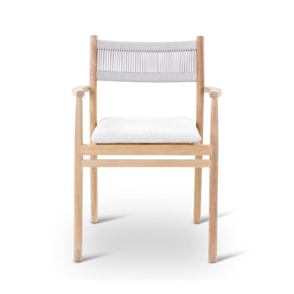 MALOY armchair teak naturel, grey weaving incl cushions clay