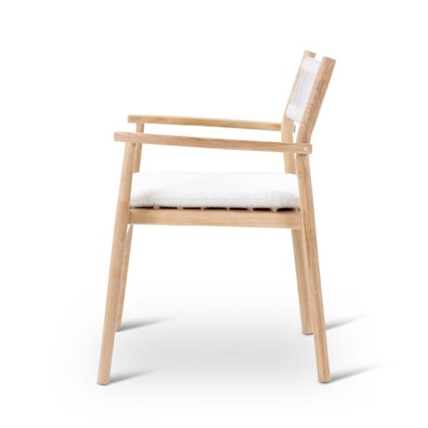 MALOY armchair teak naturel, grey weaving incl cushions clay