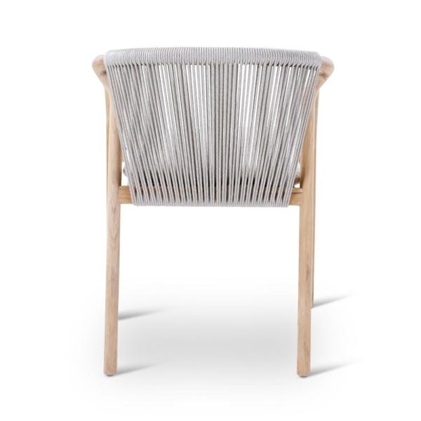 BORAS armchair teak naturel, grey weaving incl cushions clay