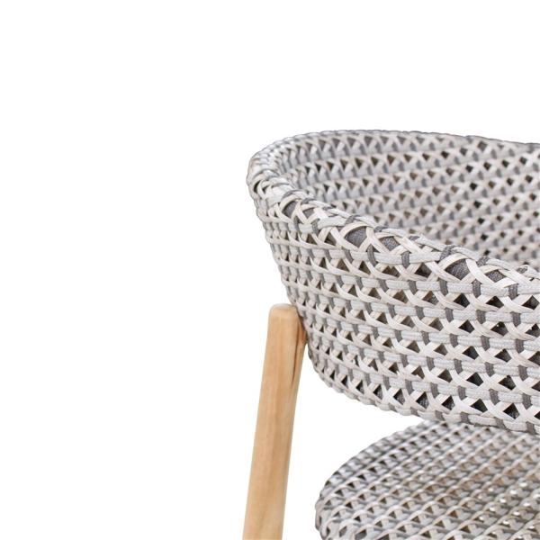 RALF armchair teak naturel, grey weaving
