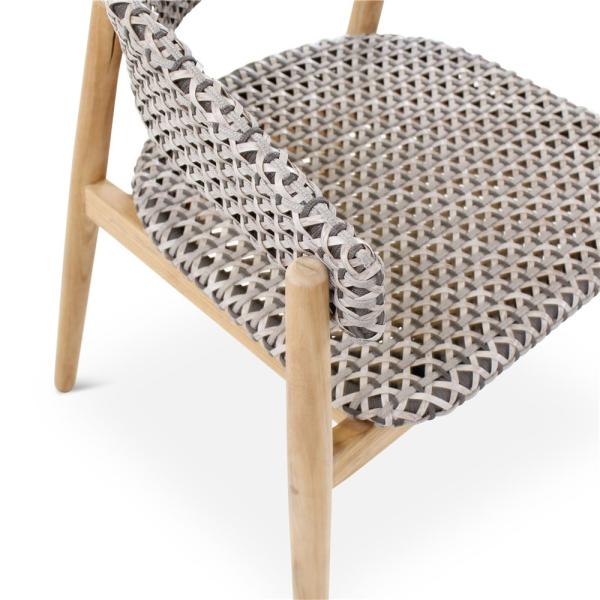 RALF armchair teak naturel, grey weaving