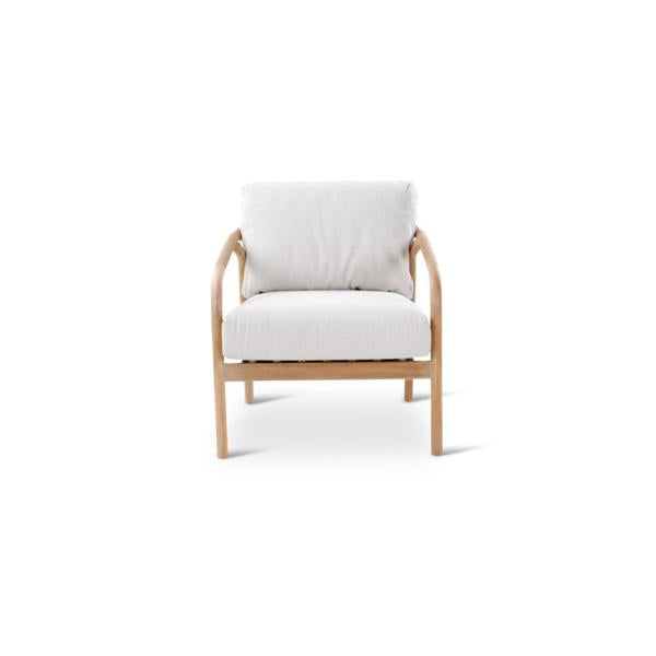 BORAS lounge chair teak naturel, grey weaving incl cushions clay