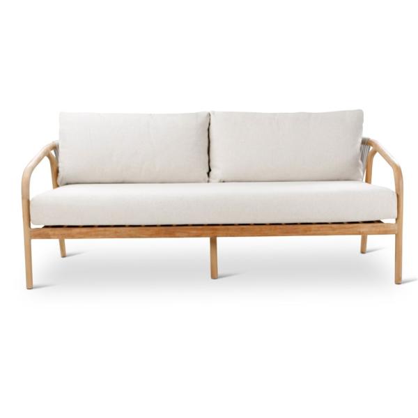BORAS 2,5-seat teak naturel, grey weaving incl cushions clay