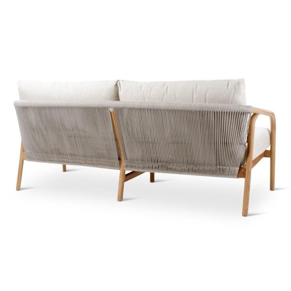 BORAS 2,5-seat teak naturel, grey weaving incl cushions clay