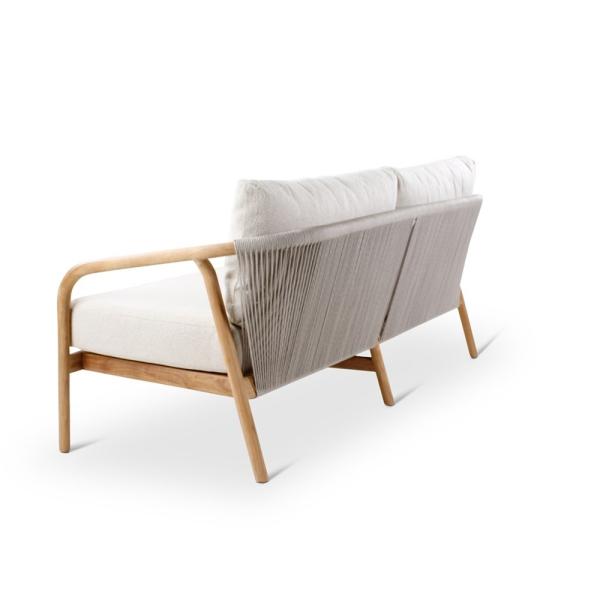 BORAS 2,5-seat teak naturel, grey weaving incl cushions clay