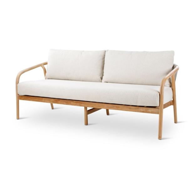 BORAS 2,5-seat teak naturel, grey weaving incl cushions clay